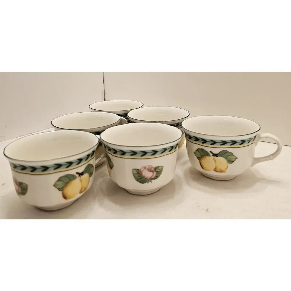 Villeroy & Boch French Garden‎ Lemon Fruit Tea Coffee Cup Cup Set Of 6